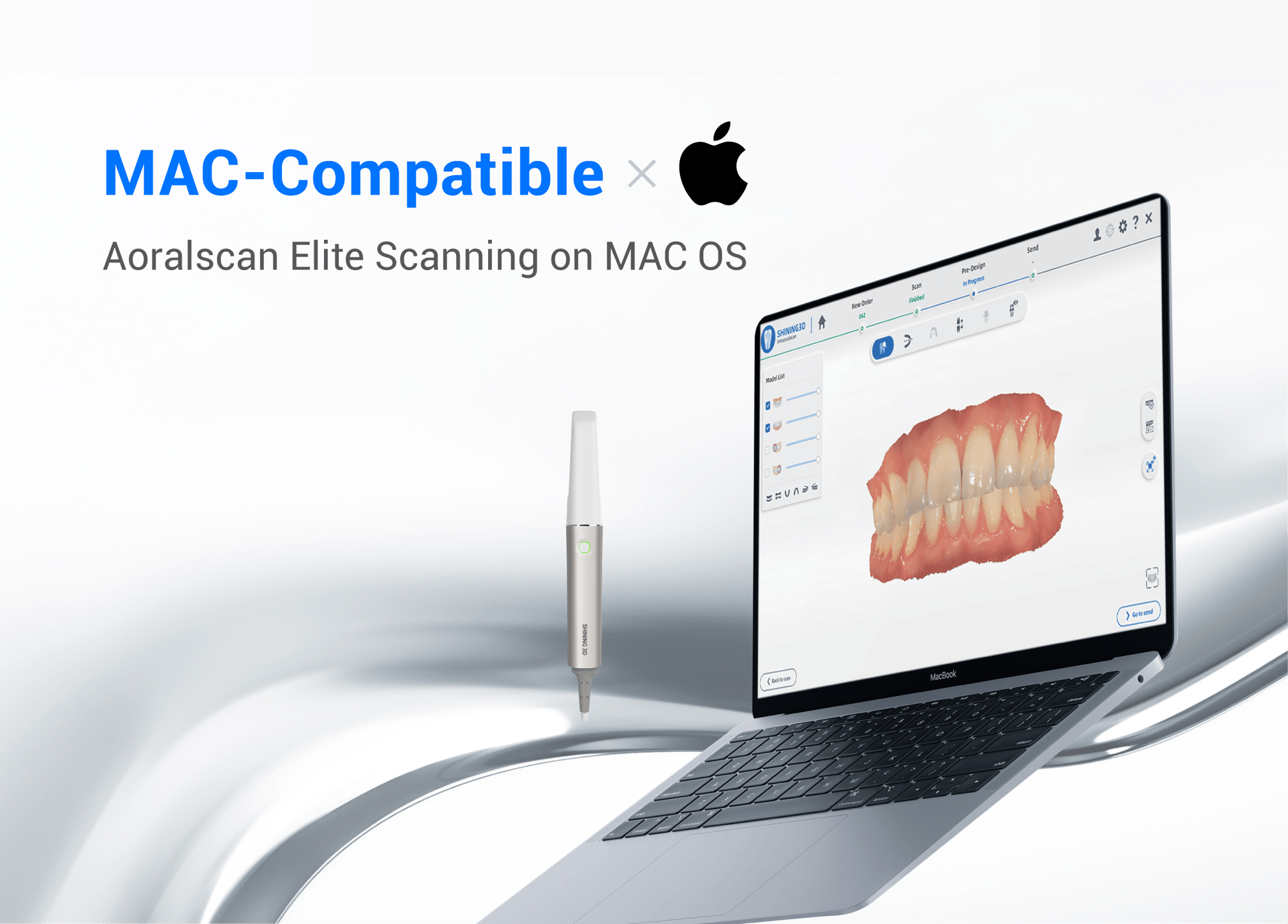 Elite intraoral scanner supporting both Windows and macOS operating systems.