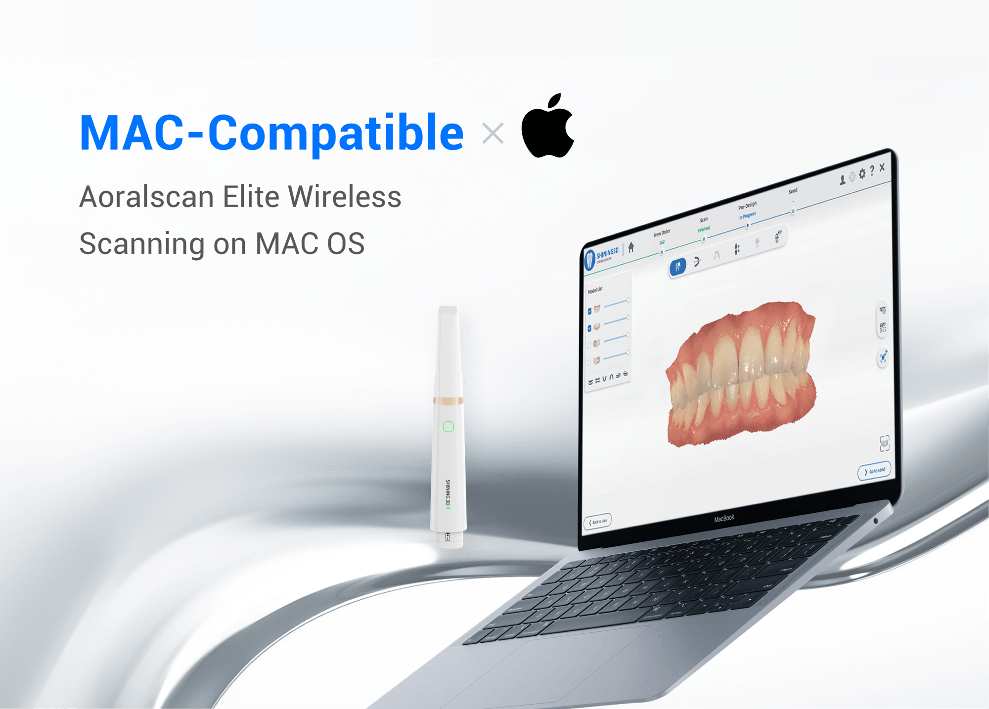 Elite intraoral scanner supporting both Windows and macOS operating systems.