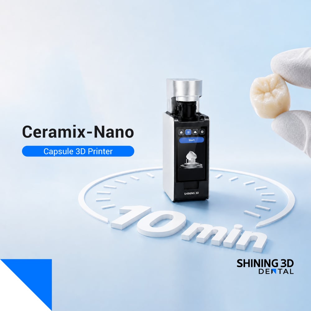 SHINING 3D Dental Launches Ceramix-Nano Capsule 3D Printer: 10-Minute Permanent Ceramic Crowns, Chairside